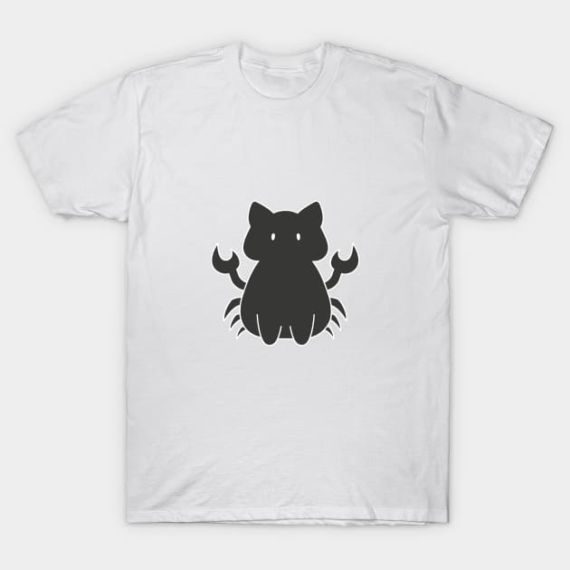 Cancer Cat Zodiac Sign (Black and White) T-Shirt by artdorable